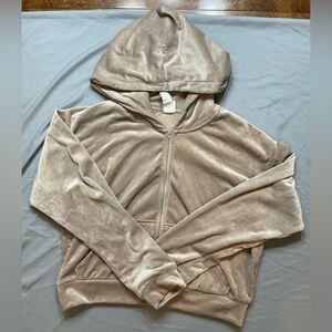 H&M Tan Hooded Zip-Up Top
